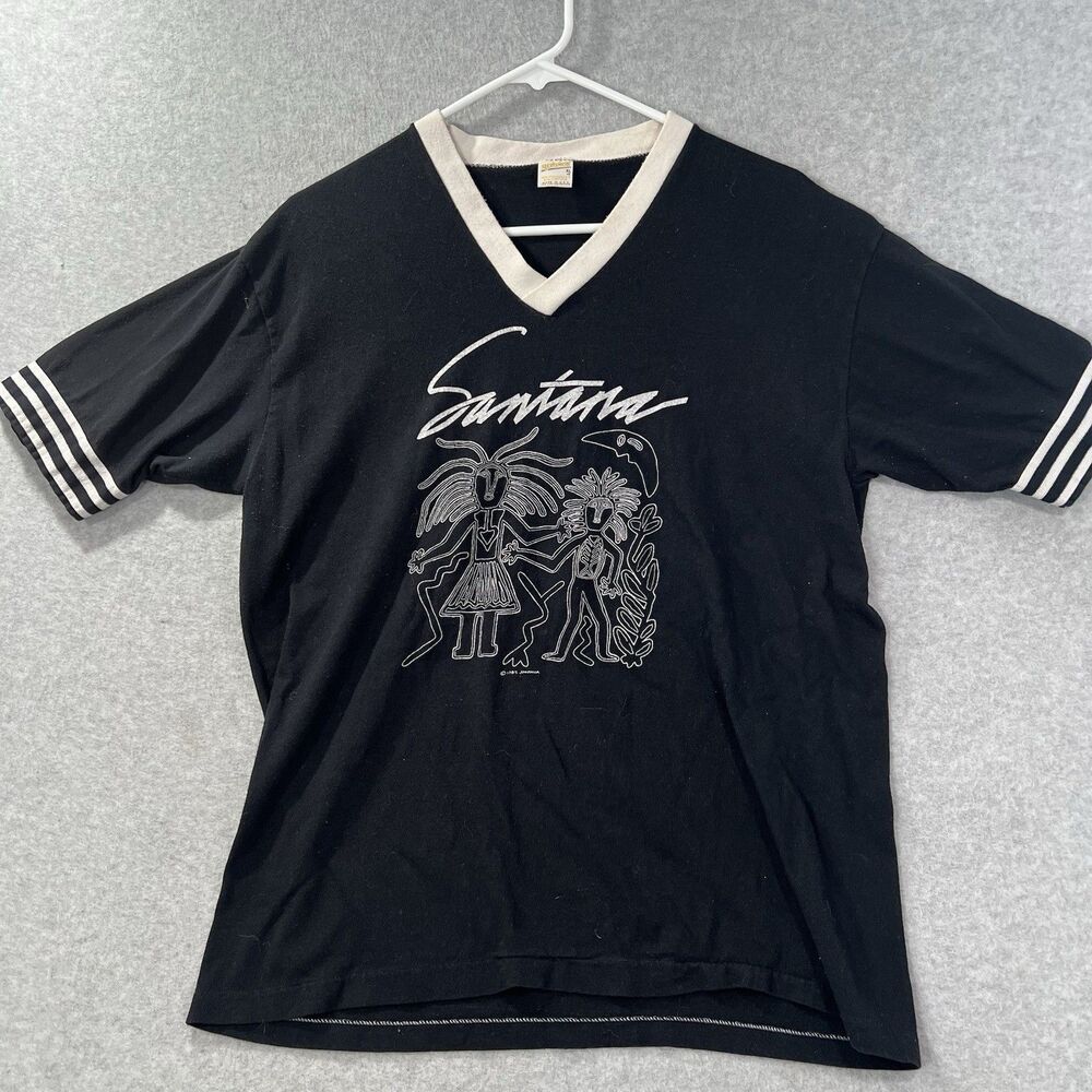 Vintage Sportswear XL* Carlos Santana Band T-Shirt Shango Tour 1982 RARE v neck